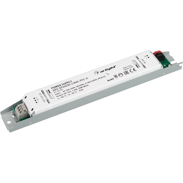 Блок питания ARV-SP24030-LONG-PFC-A (24V, 1.25A, 30W) (Arlight, IP20 Металл, 5 лет) 031104