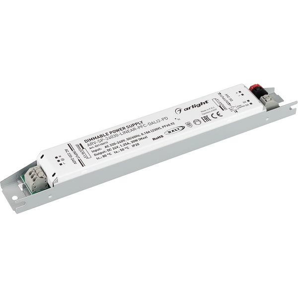 Блок питания ARV-SP-24030-LINEAR-PFC-DALI2-PD (24V, 1.25A, 30W) (Arlight, IP20 Металл, 5 лет) 031106(1)