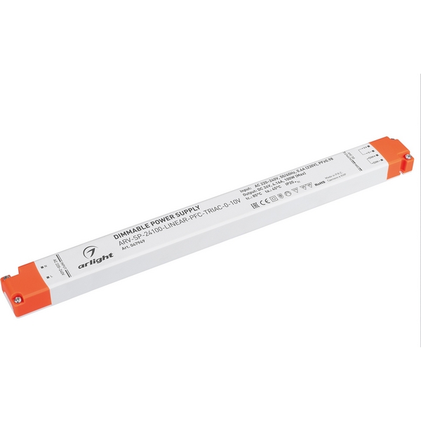 Блок питания ARV-SP-24100-LINEAR-PFC-TRIAC-0-10V (24V, 4.16A, 100W) (Arlight, IP20 Пластик, 5 лет) 047949