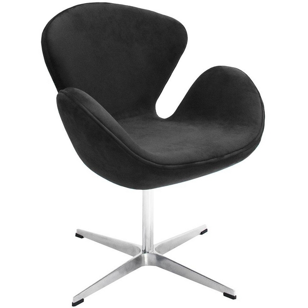 Кресло графит, искусственная замша Bradex Home Swan Chair FR 0650