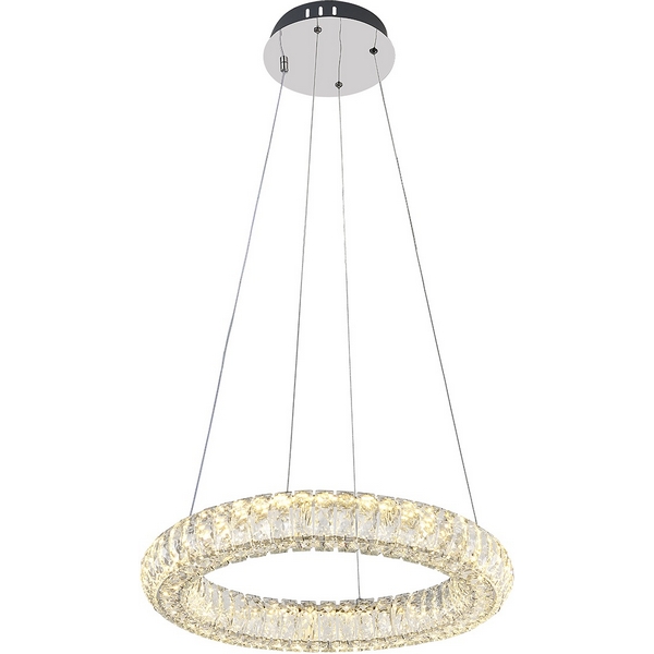 Подвесной светодиодный светильник Escada Royal 620/S LED 50Вт, 3000К-6000К, ПДУ, изменение цветовой температуры, металл/хрусталь, хром/прозрачный