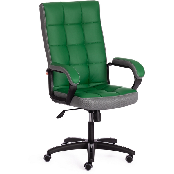 Игровые кресла Кресло (22) кож/зам/ткань, зеленый/серый, 36-001/12 Tetchair Trendy 19519