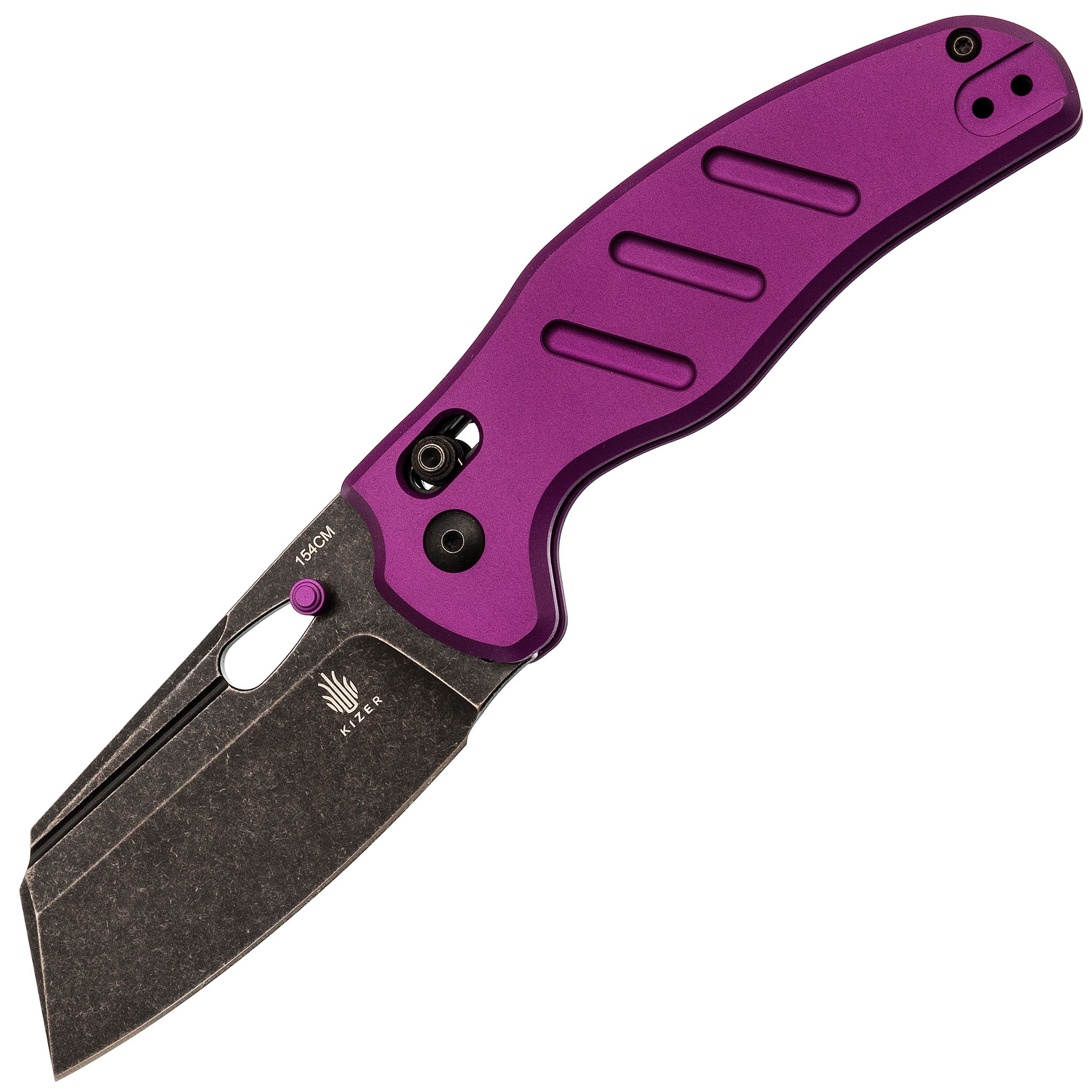 Складной нож Kizer C01C, сталь 154CM, рукоять алюминий, фиолетовый
