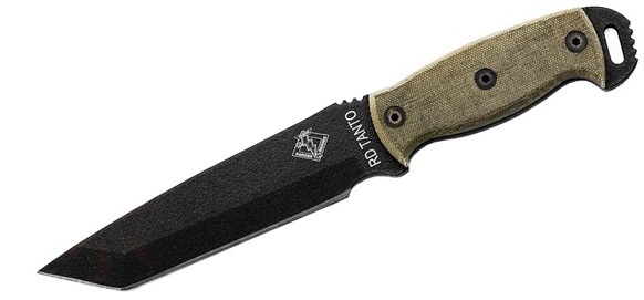 Танто Нож с фиксированным клинком Ontario Ranger RD Tanto, сталь 5160, рукоять микарта, brown/black