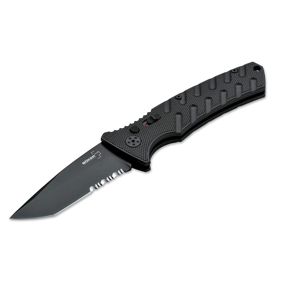 Танто Автоматический складной нож Boker Strike Tanto All Black, сталь AUS-8, рукоять алюминий