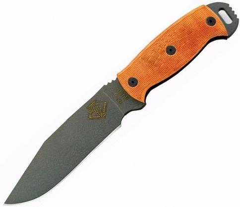 Нож с фиксированным клинком Ontario RBS-6, сталь 1095, рукоять G10, orange/black