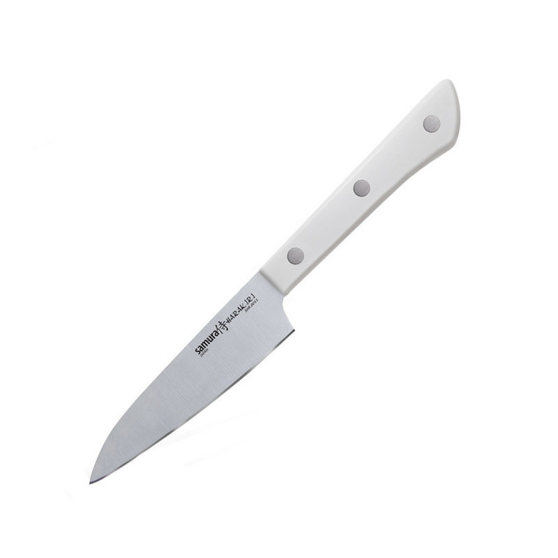 Для овощей  Ножиков Нож кухонный овощной Samura HARAKIRI (SHR-0011W) 99 мм, сталь AUS-8, рукоять ABS пластик, белый