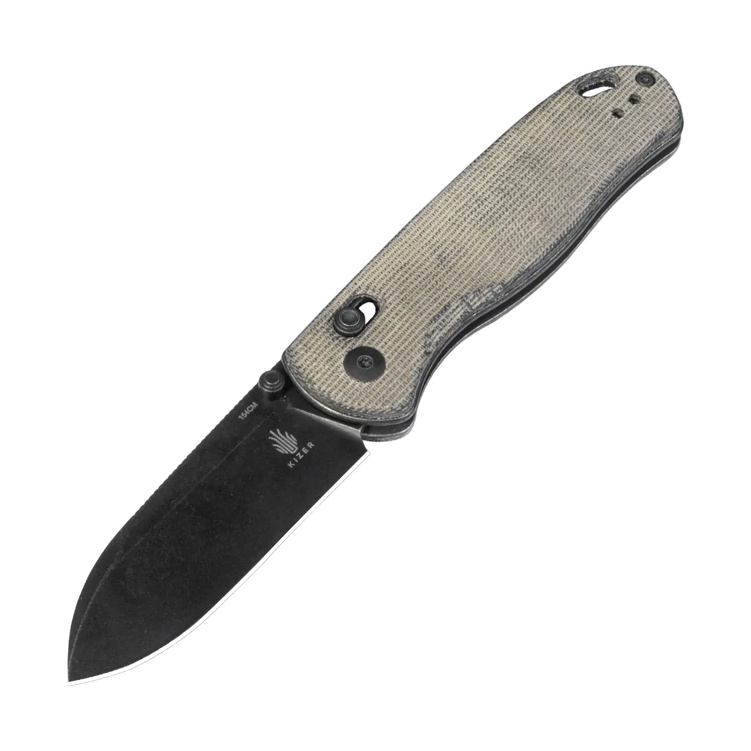 Складной нож Kizer Drop Bear Black, сталь 154CM, рукоять микарта