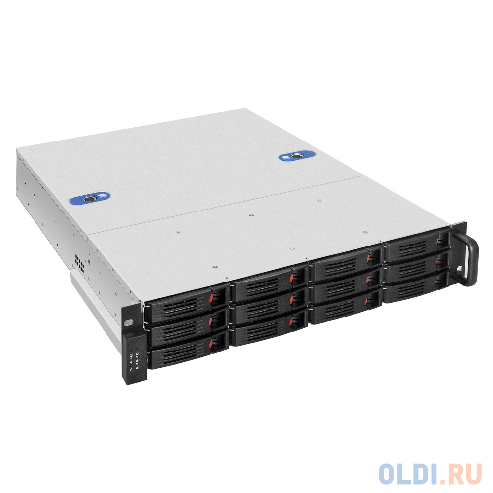 Exegate EX281297RUS Серверный корпус ExeGate Pro 2U550-HS12 <RM 19",  высота 2U, глубина 550, БП 1U-700ADS,12xHotSwap, USB>