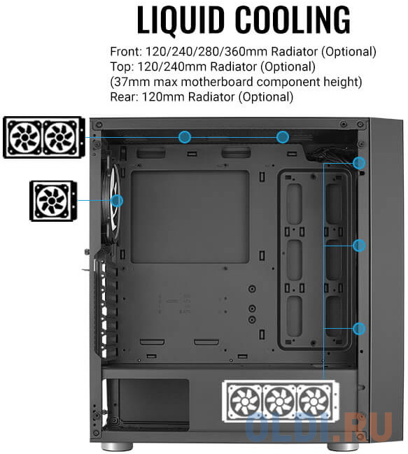 Корпус ATX Aerocool Skribble Без БП чёрный