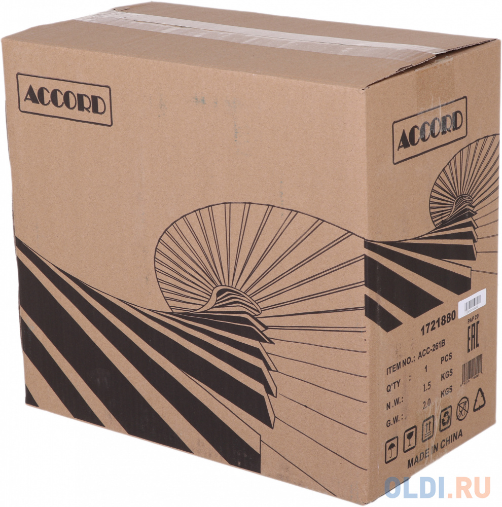 Корпус microATX Accord ACC-261B Без БП черный