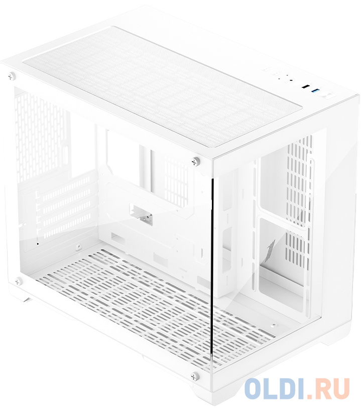  Корпус microATX 1stPlayer MEGAVIEW MV6-T White Без БП белый