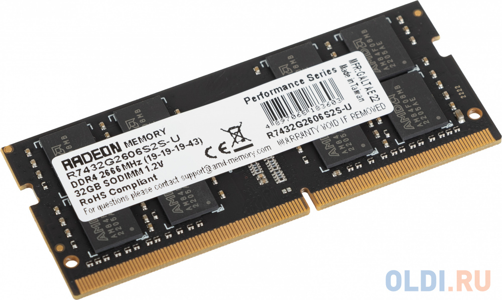 Оперативная память для ноутбука AMD R7 Performance SO-DIMM 32Gb DDR4 2666 MHz R7432G2606S2S-U