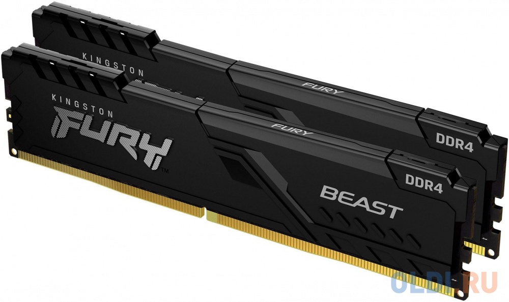 Оперативная память для компьютера Kingston FURY Beast Black DIMM 16Gb DDR4 3600 MHz KF436C17BBK2/16