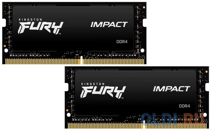 Оперативная память для ноутбука Kingston FURY Impact SO-DIMM 16Gb DDR4 3200 MHz KF432S20IBK2/16