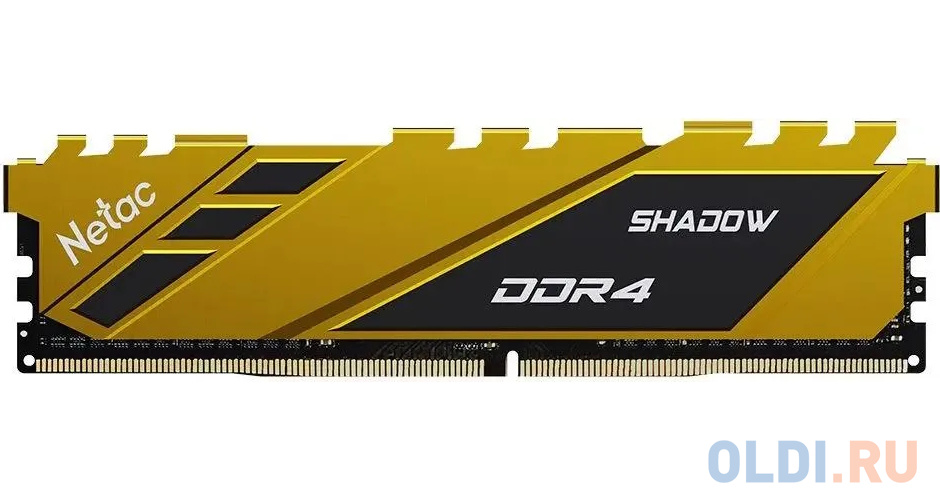 Оперативная память для компьютера Netac Shadow Yellow DIMM 16Gb DDR4 3200 MHz NTSDD4P32SP-16Y