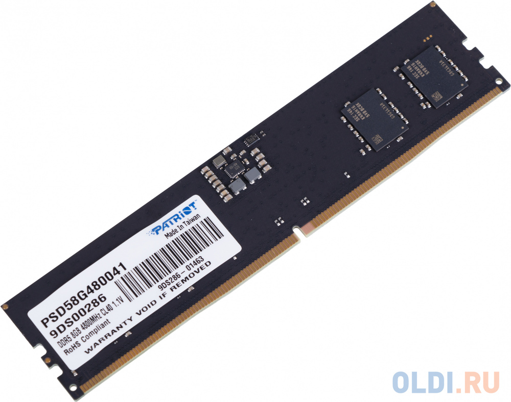  Оперативная память для компьютера Patriot Signature DIMM 8Gb DDR5 4800 MHz PSD58G480041 PSD58G480041