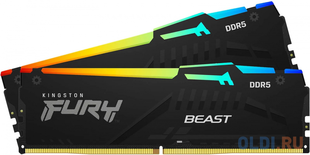 Оперативная память для компьютера Kingston FURY Beast RGB DIMM 64Gb DDR5 5200 MHz KF552C40BBAK2-64