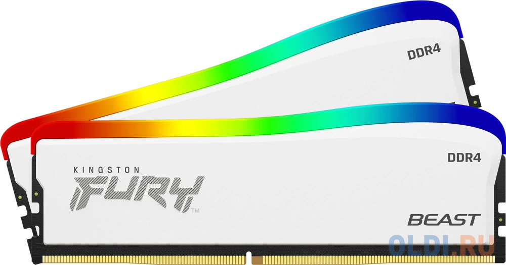 Оперативная память для компьютера Kingston FURY Beast White RGB SE DIMM 32Gb DDR4 3600 MHz KF436C18BWAK2/32 KF436C18BWAK2/32