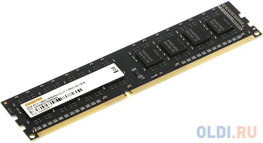 Оперативная память для компьютера Digma DGMAD31600004S DIMM 4Gb DDR3L 1600 MHz DGMAD31600004S