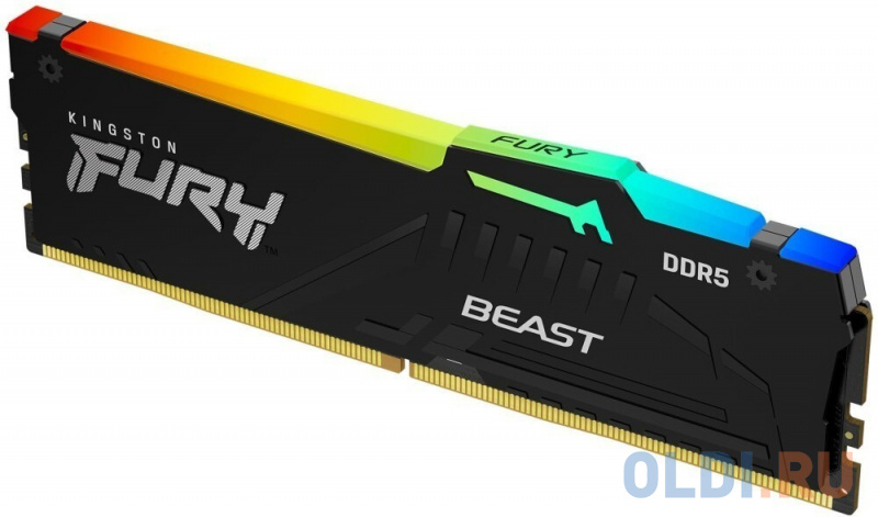 Оперативная память для компьютера Kingston Fury Beast RGB DIMM 16Gb DDR5 5600 MHz KF556C40BBA-16