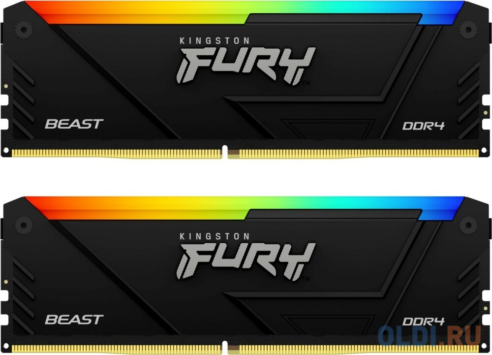 Оперативная память для компьютера Kingston Fury Beast RGB DIMM 32Gb DDR4 3600 MHz KF436C18BB2AK2/32