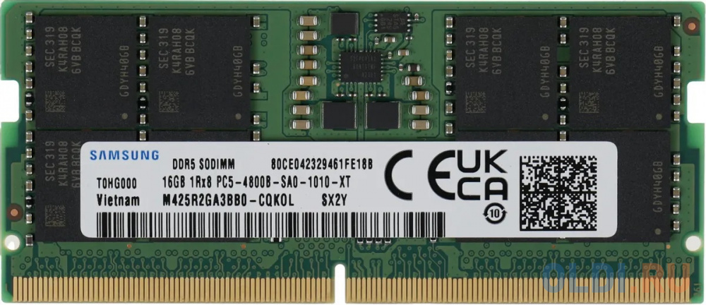 Память оперативная/ Samsung DDR5 16GB SODIMM 4800MHz 1Rx8, 1.1V