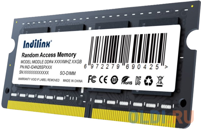 Память SO-DIMM DDR4 8Gb PC25600 3200MHz CL22 Indilinx 1.2V RTL (IND-ID4N32SP08X)