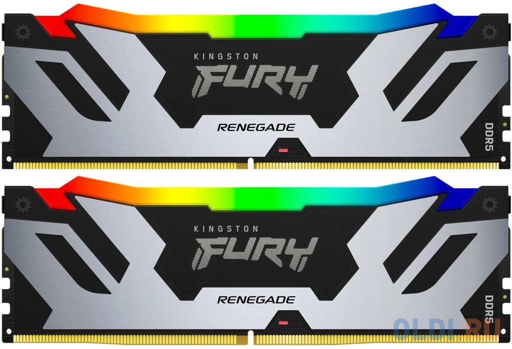 Оперативная память для компьютера Kingston Fury Renegade RGB Silver DIMM 48Gb DDR5 7200 MHz KF572C38RSAK2-48