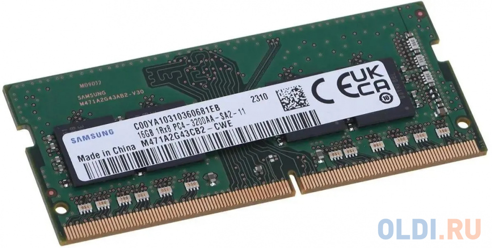 Память оперативная/ Samsung DDR4 16GB UNB SODIMM 3200 1Rx8, 1.2V