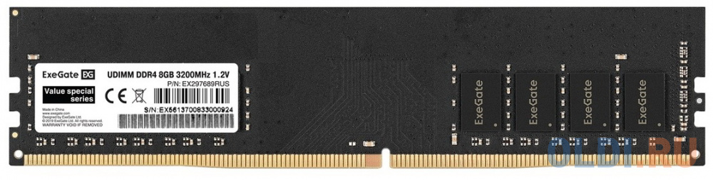 Оперативная память для компьютера Exegate Value Special DIMM 8Gb DDR4 3200 MHz EX297689RUS