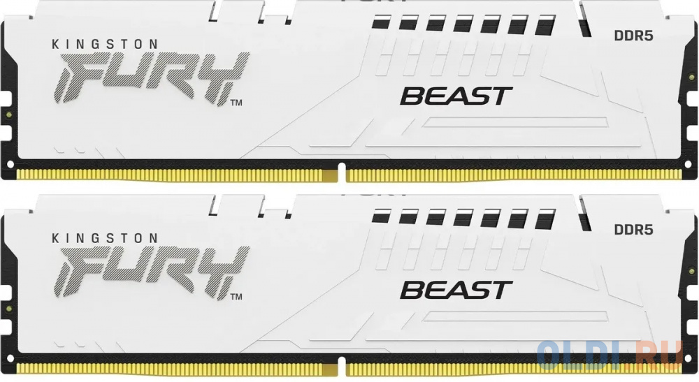 Оперативная память для компьютера Kingston Fury Beast White DIMM 64Gb DDR5 5200 MHz KF552C40BWK2-64