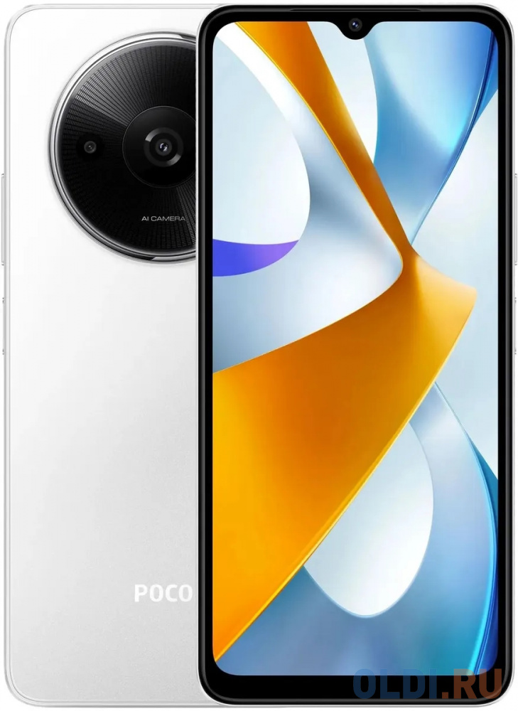 Смартфоны Xiaomi  ОЛДИ Смартфон POCO C61 4+128Gb белый (MZB0IL0RU)