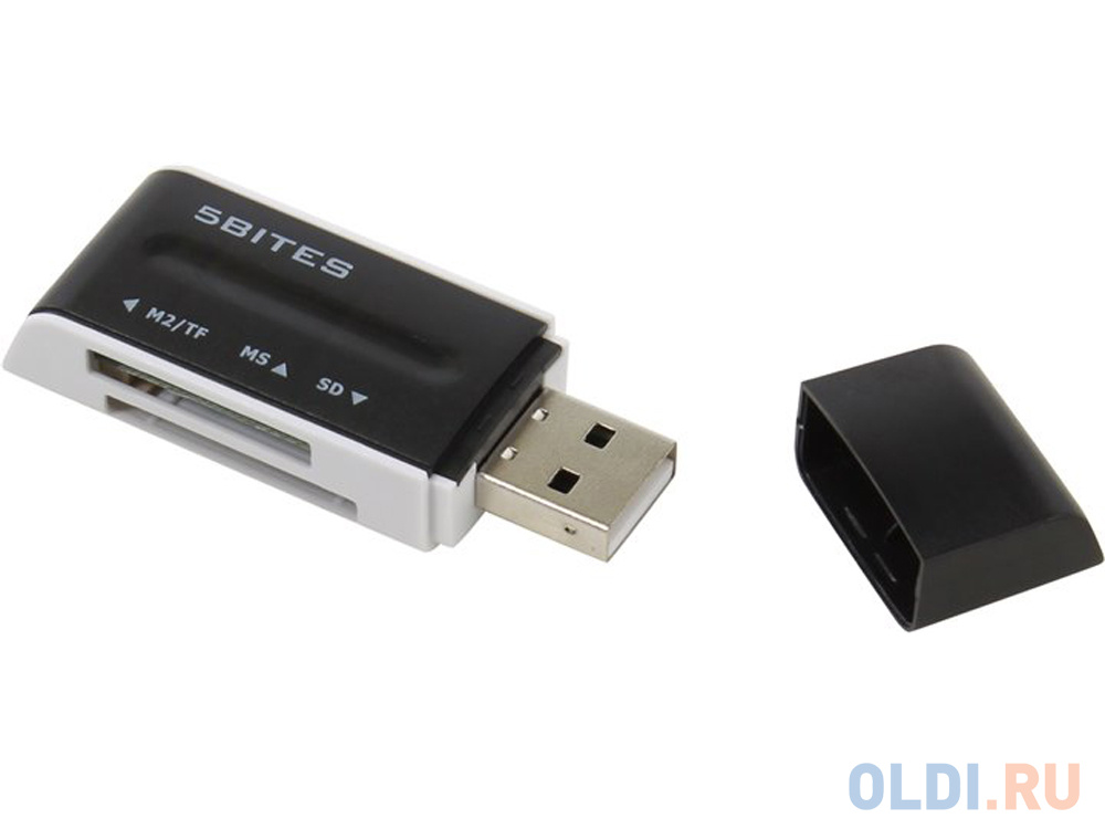 Картридер 5bites RE2-102BK USB2.0,  ALL-IN-ONE, USB PLUG, черый