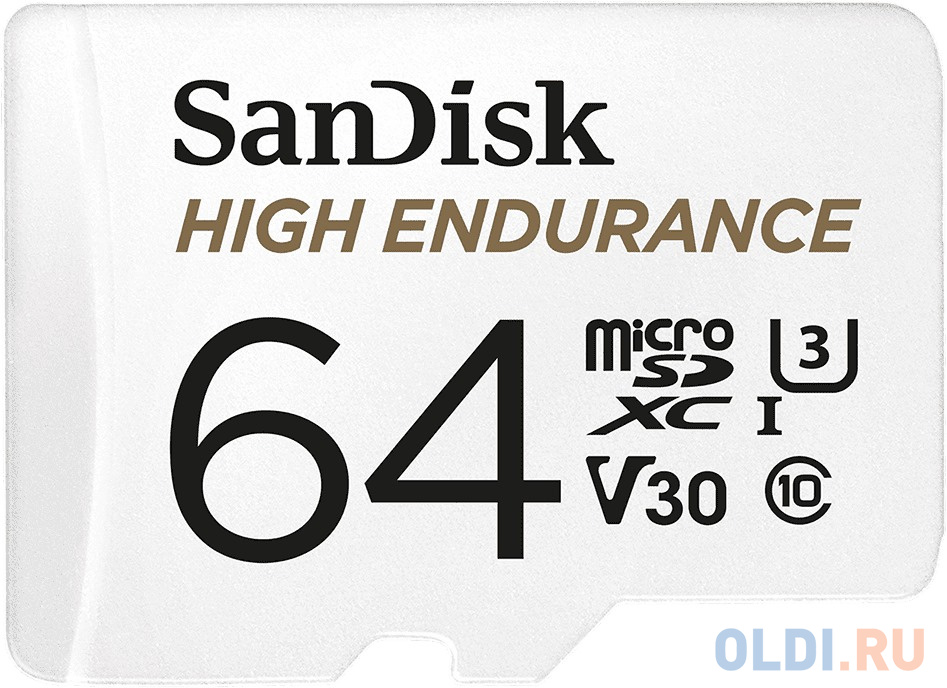 Флеш карта microSD 64GB SanDisk microSDXC Class 10 UHS-I U3 V30 High Endurance Video Monitoring Card SDSQQNR-064G-GN6IA