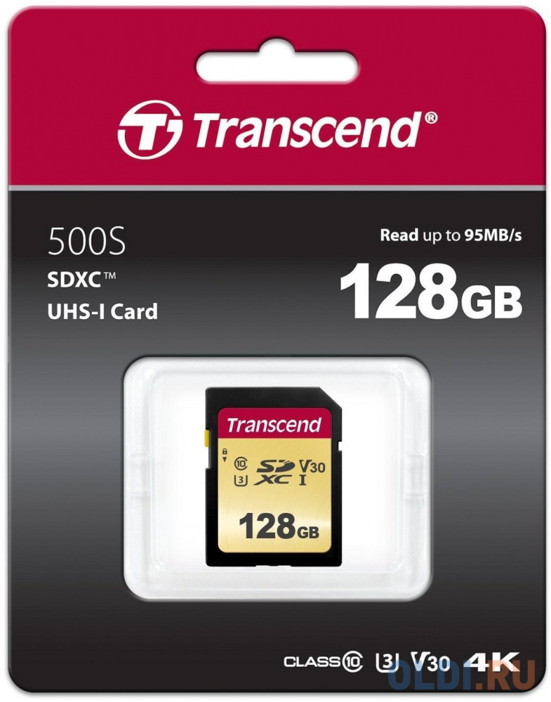  Карта памяти SD XC 128Gb Transcend 500S