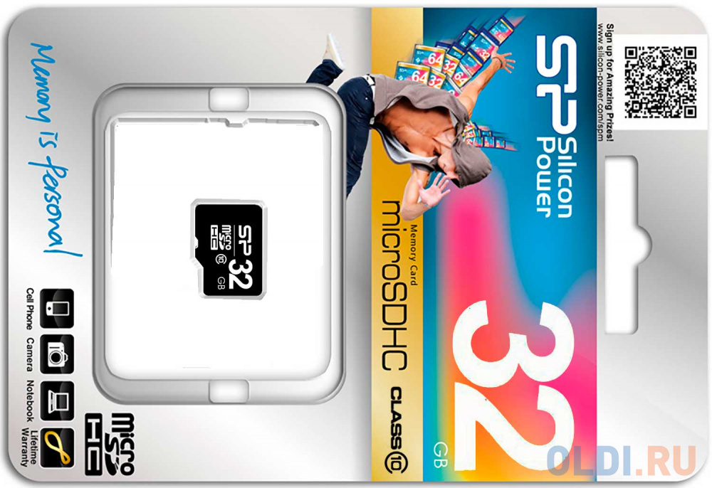  Карта памяти MicroSDHC 32GB Silicon Power Class10 (SP032GBSTH010V10)