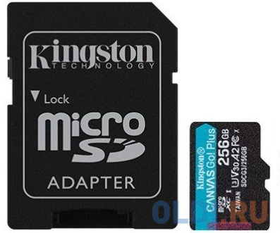 Карты памяти SD Kingston Флеш карта microSDXC 256Gb  Kingston, UHS-II Class U3 V30 A2, чтение: 170Мб/с, запись: 90Мб/с, с адаптером <SDCG3/256GB>