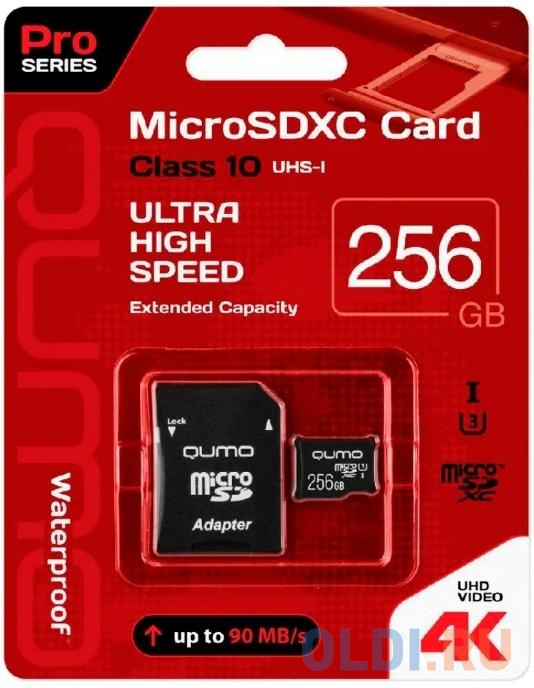 Карта памяти microSDXC 256Gb QUMO QM256GMICSDXC10U3