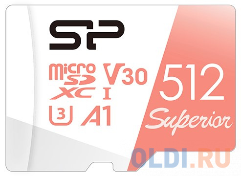  Флеш карта microSD 512GB Silicon Power Superior A1 microSDXC Class 10 UHS-I U3 100/80 Mb/s (SD адаптер)