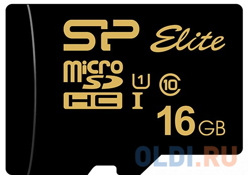   ОЛДИ Флеш карта microSD 16GB Silicon Power Elite Gold microSDHC Class 10 UHS-I U1 85Mb/s