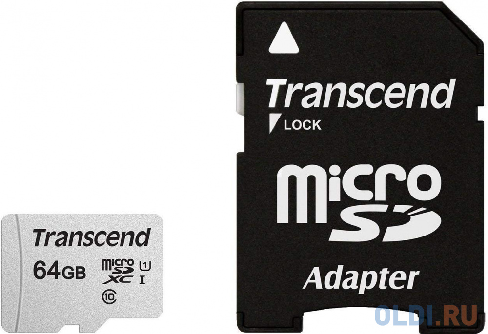 Карта памяти microSDXC 64Gb Transcend TS64GUSD300S-A