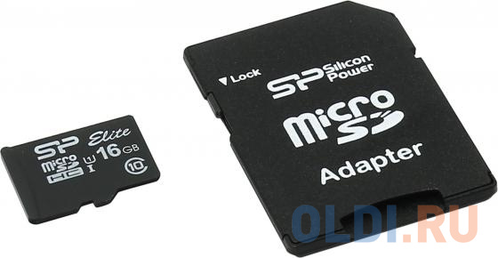 Карты памяти MicroSD Silicon Power  ОЛДИ Флеш карта microSDHC 16Gb Class10 Silicon Power SP016GBSTHBU1V10 w/o adapter