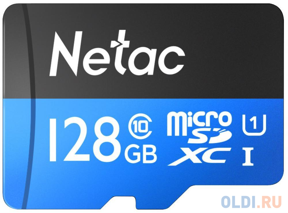 Карта памяти microSDHC 128 ГбGb Netac P500 Standard + SD адаптер