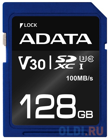 Флеш карта SD 128GB A-DATA Premier Pro SDXC Class 10 UHS-I U3 V30S 95/60 MB/s ASDX128GUI3V30S-R