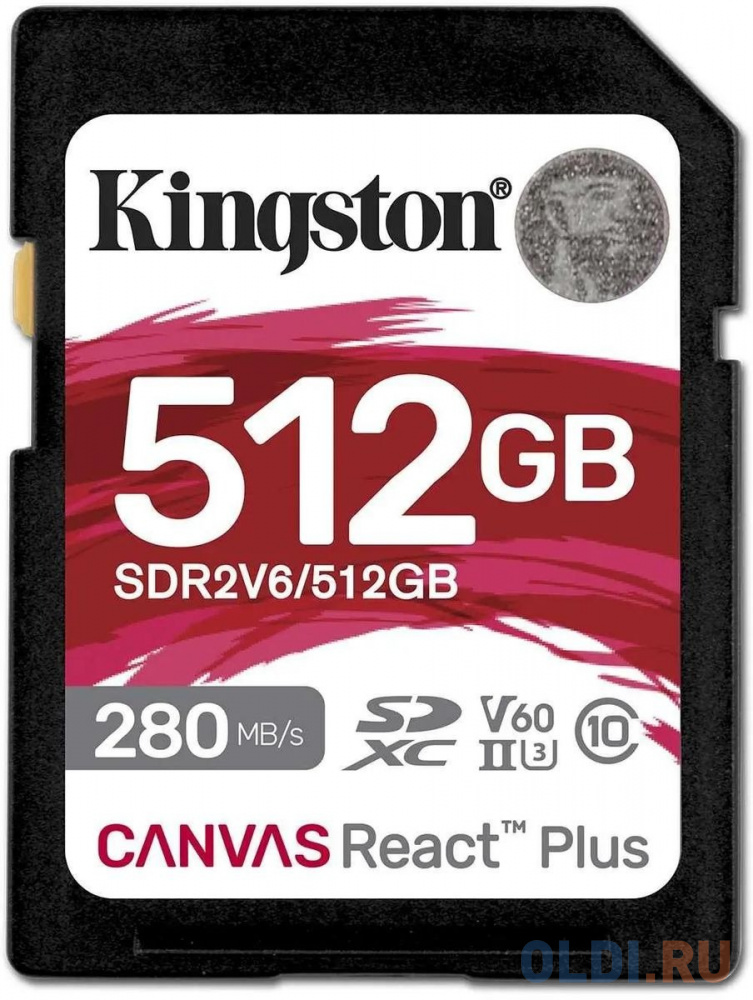 Карты памяти SD Kingston Карта памяти SD XC 512 ГбGb Kingston Canvas React Plus