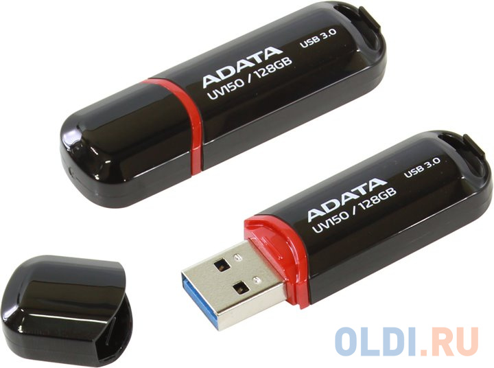 Внешний накопитель 128GB USB Drive ADATA USB 3.1 UV150 черная 90/20 МБ/с AUV150-128G-RBK