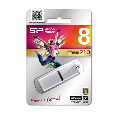 Внешний накопитель 8GB USB Drive  USB 2.0  Silicon Power LuxMini 710 Silver (SP008GBUF2710V1S)