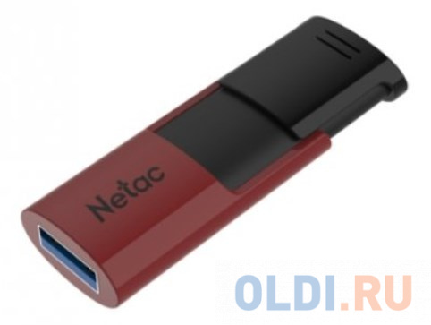 USB флешки Netac Флеш Диск Netac U182 Red 64Gb <NT03U182N-064G-30RE>, USB3.0, сдвижной корпус, пластиковая чёрно-красная