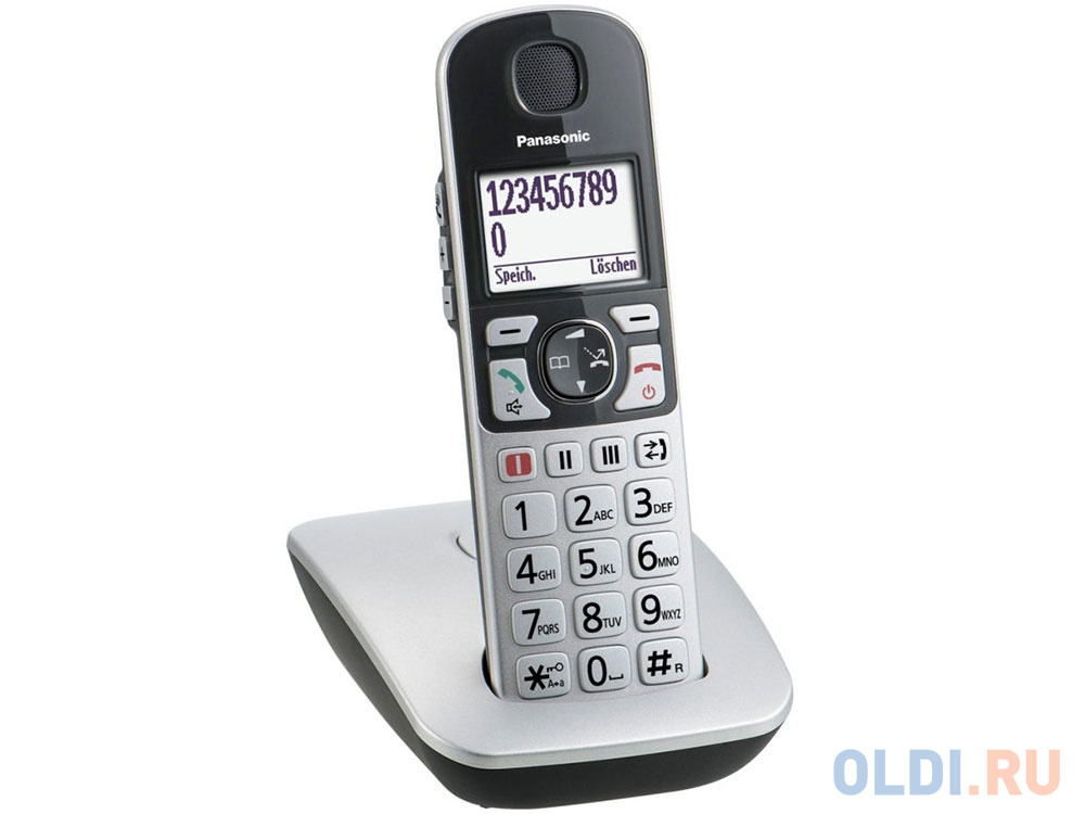 Телефон DECT Panasonic KX-TGE510RUS Эко-режим, Память 150, 330h, Функции для пожилых людей.